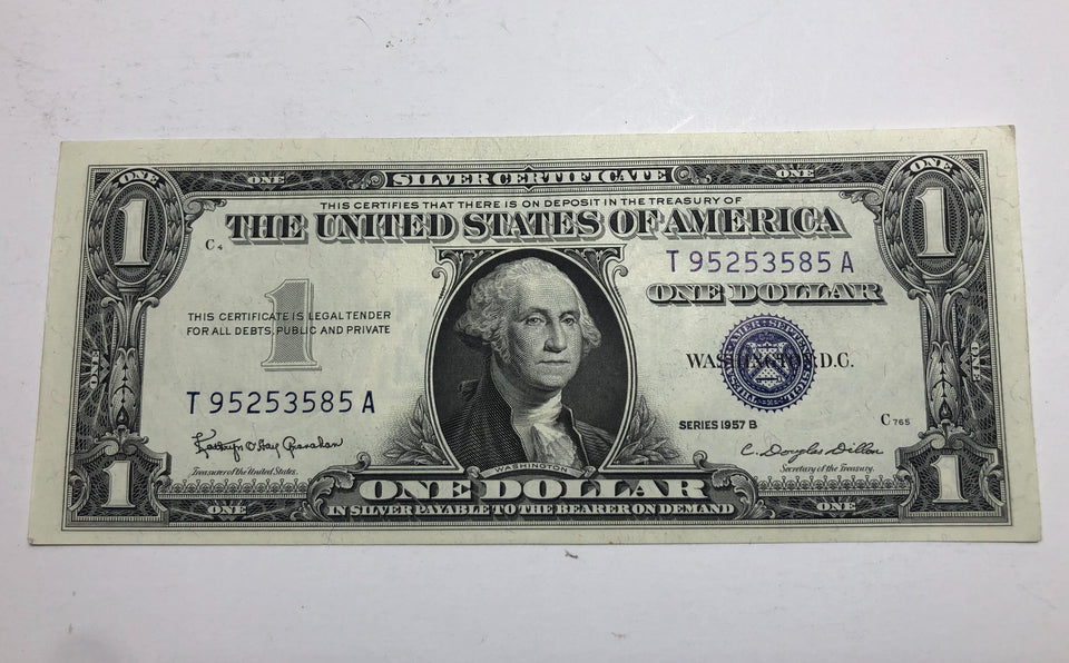 1957 $1 Silver Certificate  Blue Seal  High Grade  AU/BU