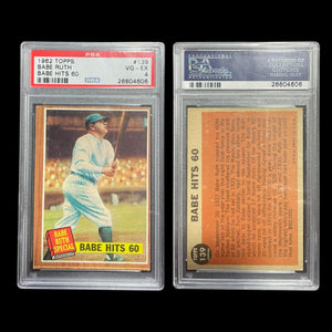 ORIGINAL 1962 TOPPS #139 BABE RUTH BABE HITS 60 PSA 4 SR26604606