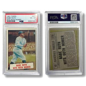 Original 1961 TOPPS #401 Babe Ruth Hits 60 Homer PSA 4