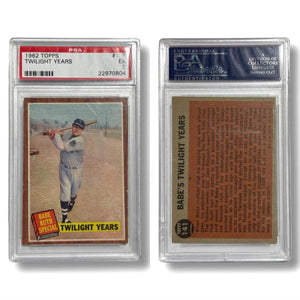 Original 1962 Topps Babe Ruth Twilight Years PSA 5 #141 Yankees