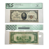 1929 $20 Brown Seal FR Bank Note National Currency Money Fr1870-F PCGS VF20-Rare