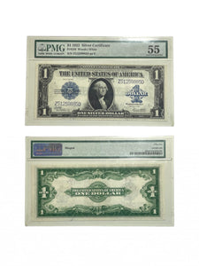 1923 One Dollar Large CERTIFIED PMG Almost Uncirculated 55 PPQ Silver Certificate