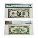 1934C (BA Block) Silver Certificate 10 Ten Dollar PMG VF30 Very Fine BLUE Seal S/N B37345565A