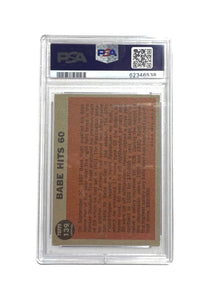 Original 1962 Topps Babe Ruth  Hits 60 #139 Green Tint Variation PSA 3 VG