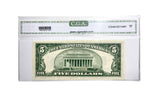 Certified 1934-C -Five Dollar Silver certificate Blue Seal Fr.1653 About Unc 58 S/NQ14714124A