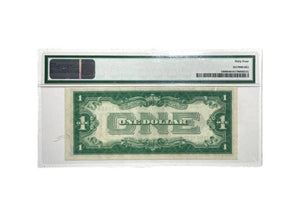 1928 -B (BA Block) Funny Back -Blue Seal Silver Certificate Dollar Bill Fr.1600 PMG Choice UNC 64 -Rare