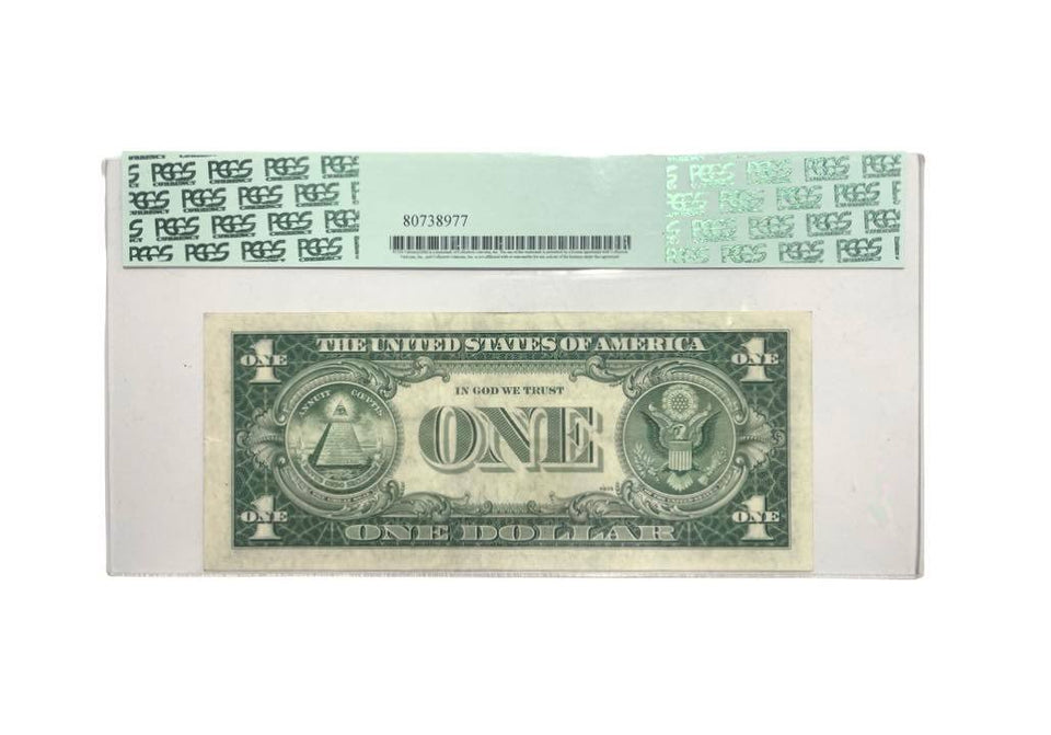 Certified 1935-H One dollar Silver Certificate Blue seal Fr. 1618 DJ Block PCGS 45 Serial D87073123J-Rare