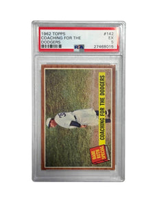 Original 1962 TOPPS Coaching for the Dodgers (Babe Ruth special) #142 PSA 5