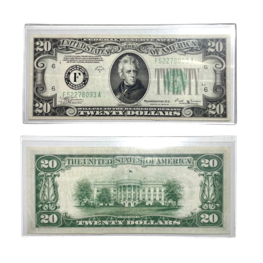 Series 1934 $20 Green Seal Note High Grade Extremely Fine EF