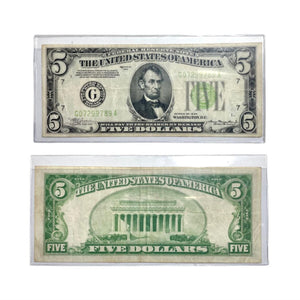 Series 1934 Five Dollars Lime Green Seal Nice circulated Note VG/VG- Rare