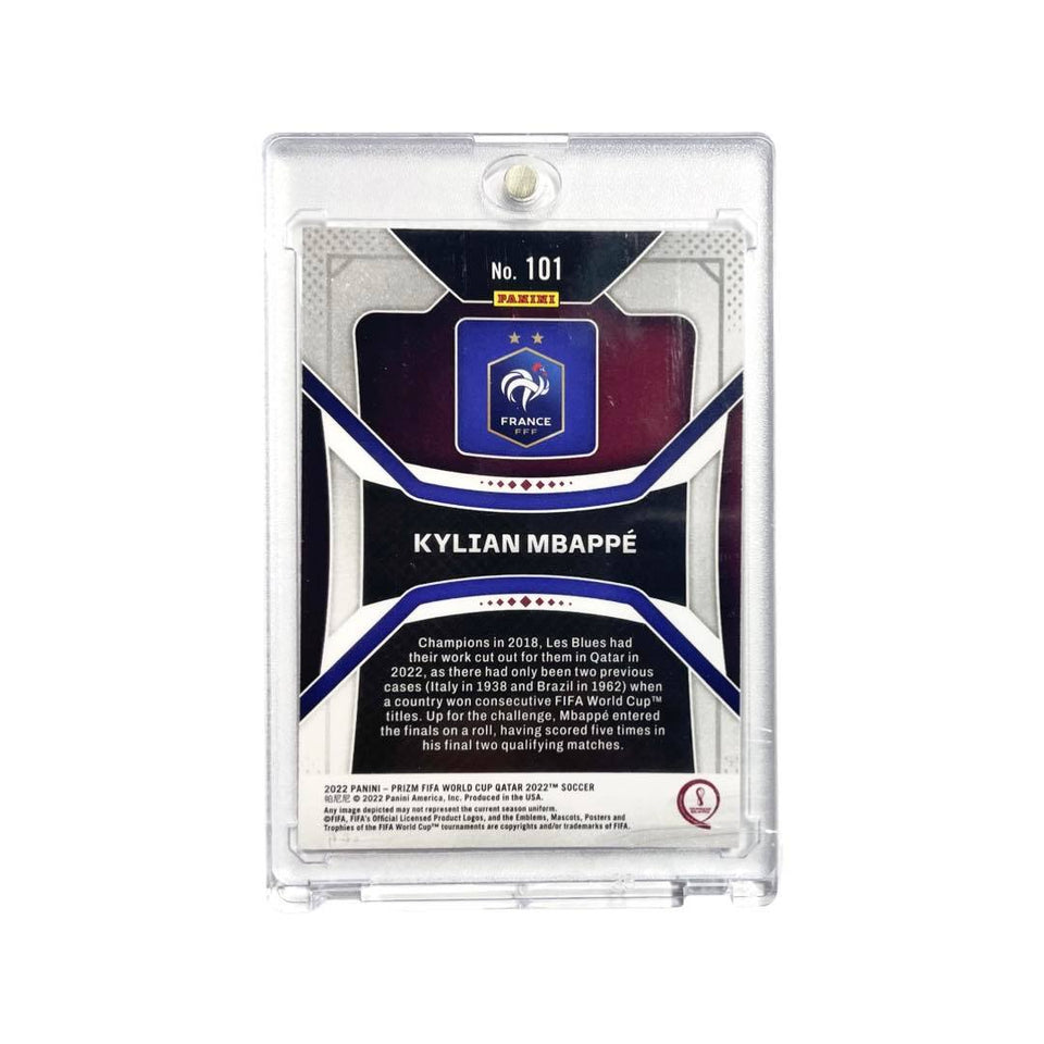 2022 Panini Prizm FIFA World Cup Kylian Mbappe #101 France in Premium Holder