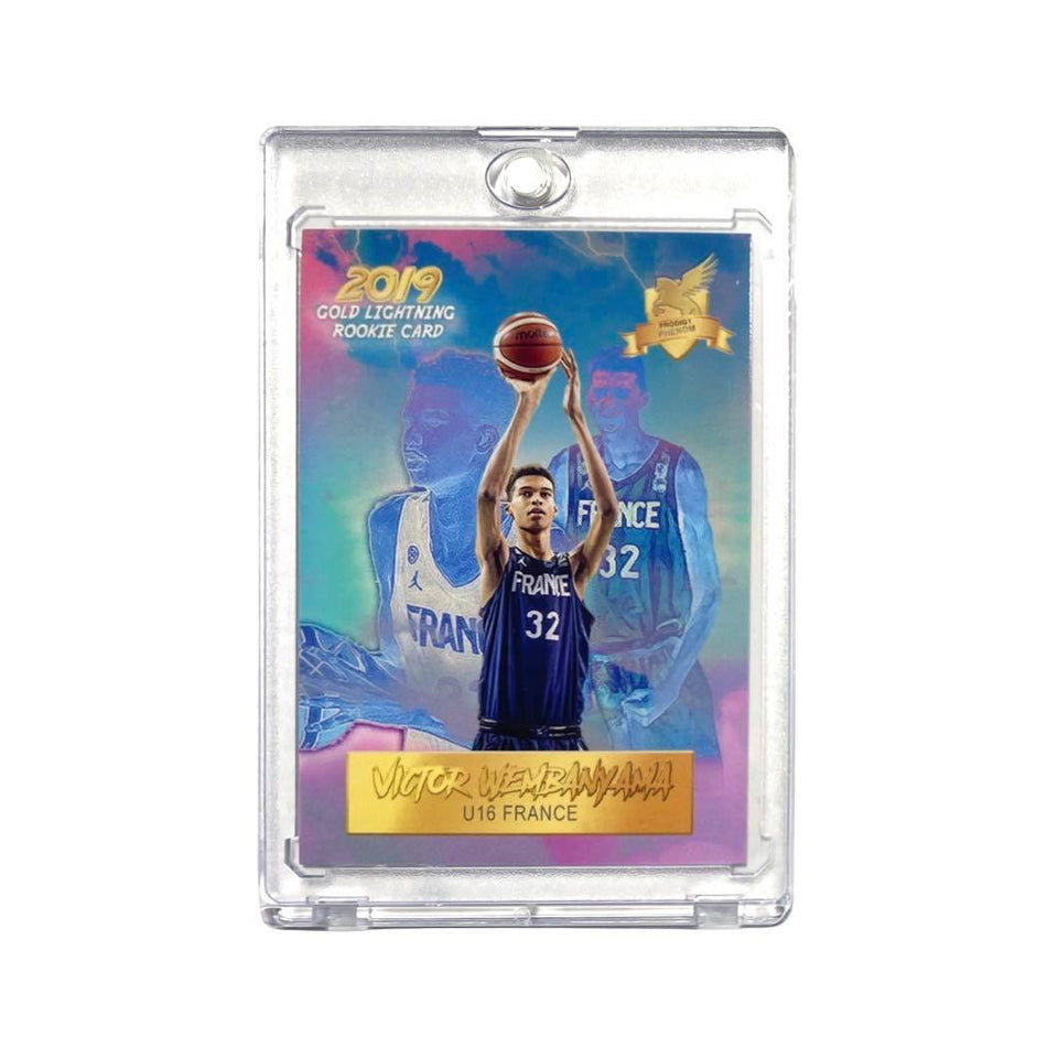 2019 FIRST GOLD LIGHTNING H.S. VICTOR WEMBANYAMA RC - 2023 NBA#1 PICK? W/CASE