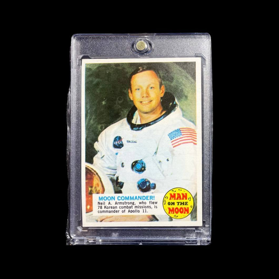 Original-1969-70 Topps Man on The Moon #54 Moon Commander- Neil A. Armstrong NM+ Rare W/Cas