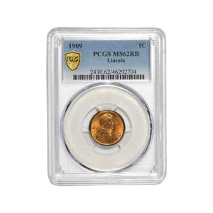 1909 VDB Lincoln Cent PCGS MS62RB — First Year Of Issue