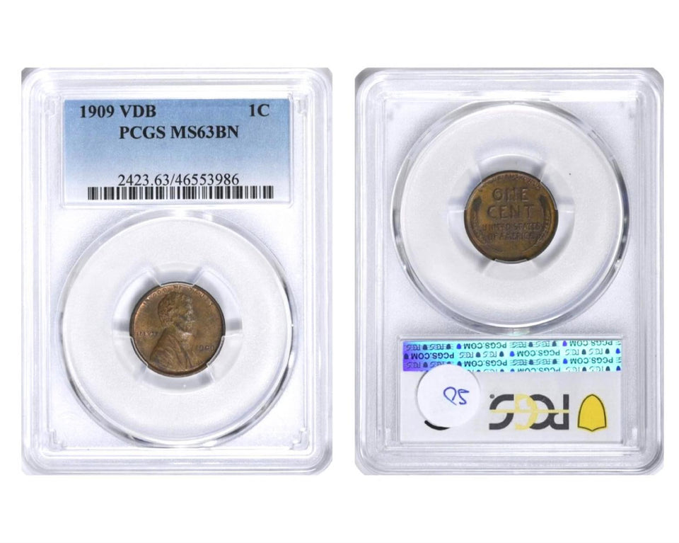 1909 VDB Lincoln Cent PCGS MS63BN Brown — First Year Of Issue