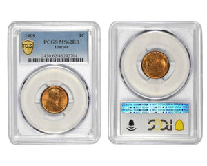 1909 VDB Lincoln Cent PCGS MS62RB — First Year Of Issue