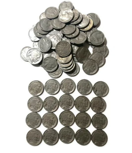 1913-1938 Buffalo Nickels 40-Coin Rolls (Partial Date)