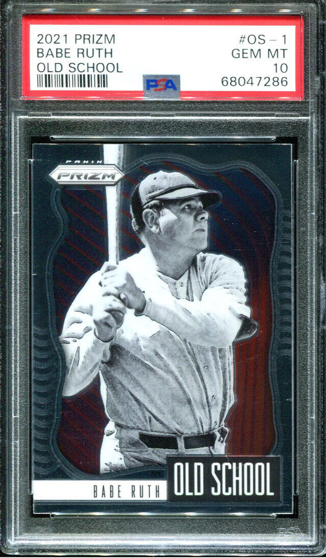 2021 PANINI PRIZM OLD SCHOOL #OS-1 BABE RUTH HOF POP 5 PSA 10