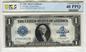 1923 $1 Silver Certificate Large Bill PCGS Extremely Fine 40 PPQ