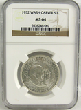 1952 Washington Carver Commemorative Silver Half Dollar NGC MS 64