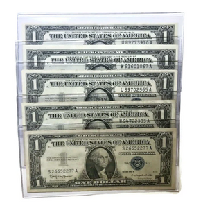 Lot of 5 1957 A,B - Mixed  $1 Silver Certificate Blue Seal Note* Random* AU/BU