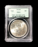 Certified 1922 $1 Silver Peace Dollar Better Date OGH Old Green Holder PCGS MS 63-Rare