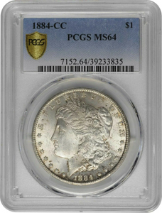 1884 CC Key Date Carson City Morgan Dollar PCGS MS 64 Beautiful -Rare Coin