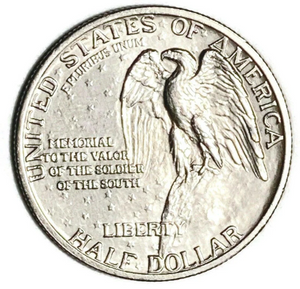 1925 Stone Mountain Civil War Commemorative 50C Silver Half Dollar High Grade AU