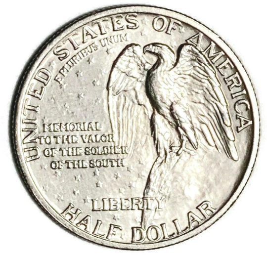 1925 Stone Mountain Civil War Commemorative 50C Silver Half Dollar High Grade AU