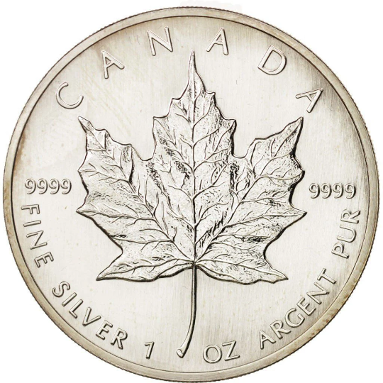 1988 Maple Leaf Canada 5 Dollars 1 Oz Silver GEM BU