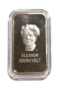 Limited Edition 1973 ELEANOR ROOSEVELT American silver 1 Troy OZ .999 Silver Bar-Rare