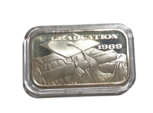 1989 SilverTowne Mint Graduation Silver Art Bar