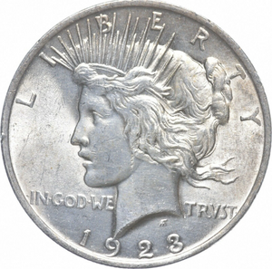 1923 Peace Dollar Superb Silver Coin US Mint , High grade (XF/AU)