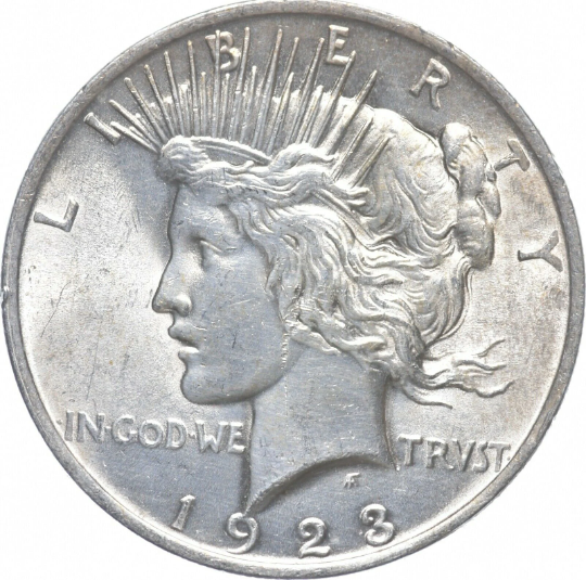 1923 Peace Dollar Superb Silver Coin US Mint , High grade (XF/AU)