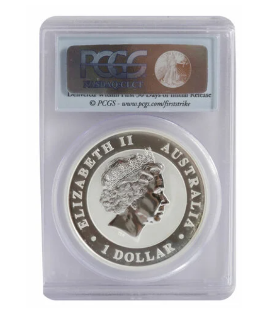 2014-P $1 1oz Australian Silver Koala MS70 PCGS Perth Mint Coin- First Strike Flag