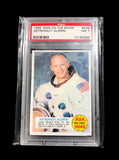 Original-1969 Topps Man on The Moon #52B Astronaut Buzz Aldrin PSA 7 NM-Rare