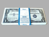 1- 1957-A,B Blue Seal Silver Certificate Brilliant Uncirculated (BU) Consecutive From Pack -Rare