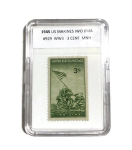1945 US# 929 3-cent US POSTAGE WWII Commemorative Iwo Jima Japan Soldier Battle Flag Unused 3c Airmail. MNH