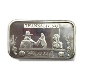 Vintage 1973 Thanksgiving .999 Fine Silver Bar Mother Lode Mint- Rare