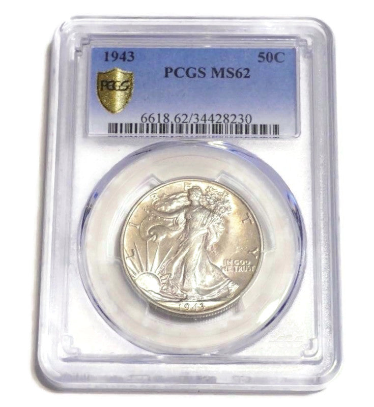 1943 Walking Liberty Silver Half Dollar Coin US Mint PCGS MS62-Rare