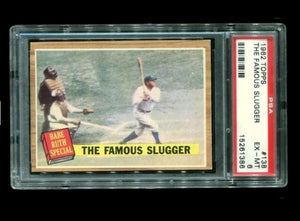 Original 1962 Topps #138 BABE RUTH Famous Slugger Ex-MT PSA 6