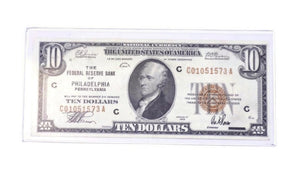 1929 $10 National Currency, Federal Reserve Of Philadelphia Brown Note High Grade XF-Rare