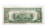 1929 $20 NATIONAL CURRENCY BROWN SEAL BANK NOTE, PHILADELPHIA, PA BILL VG-RARE