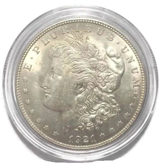 1921 P D S- AU/BU Silver Morgan Dollar  Better Date, Great surfaces detail & color -Rare