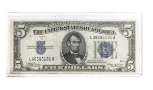 1934 A,D $5 SILVER CERTIFICATE BLUE SEAL HIGH GRADE CRISP UNCIRCULATED BU