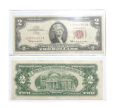 Series-1963 A B C -Two Dollar Bill Red Seal Note Nice Circulated VF or Better *Random*