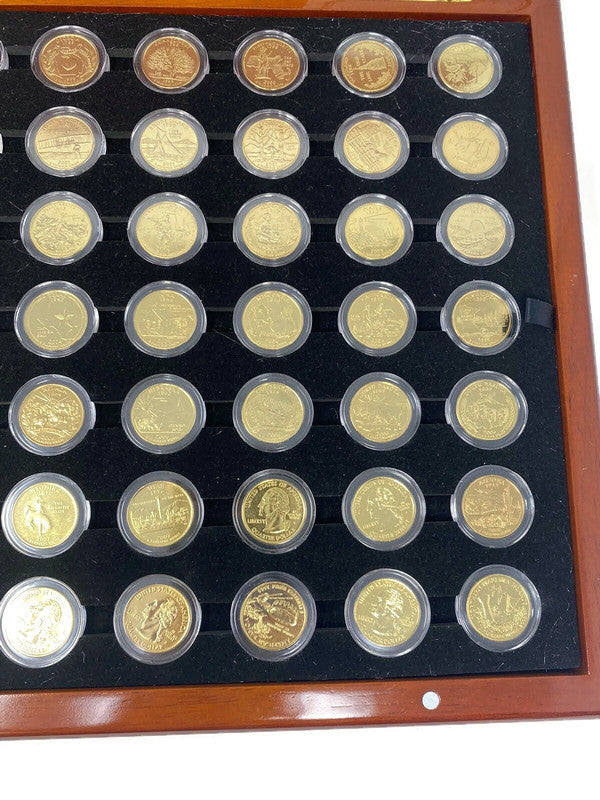 24K Gold Plated Quarter Collection with All 50 States Plus Territories: 56 total