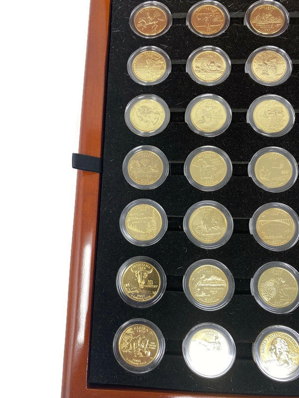 24K Gold Plated Quarter Collection with All 50 States Plus Territories: 56 total