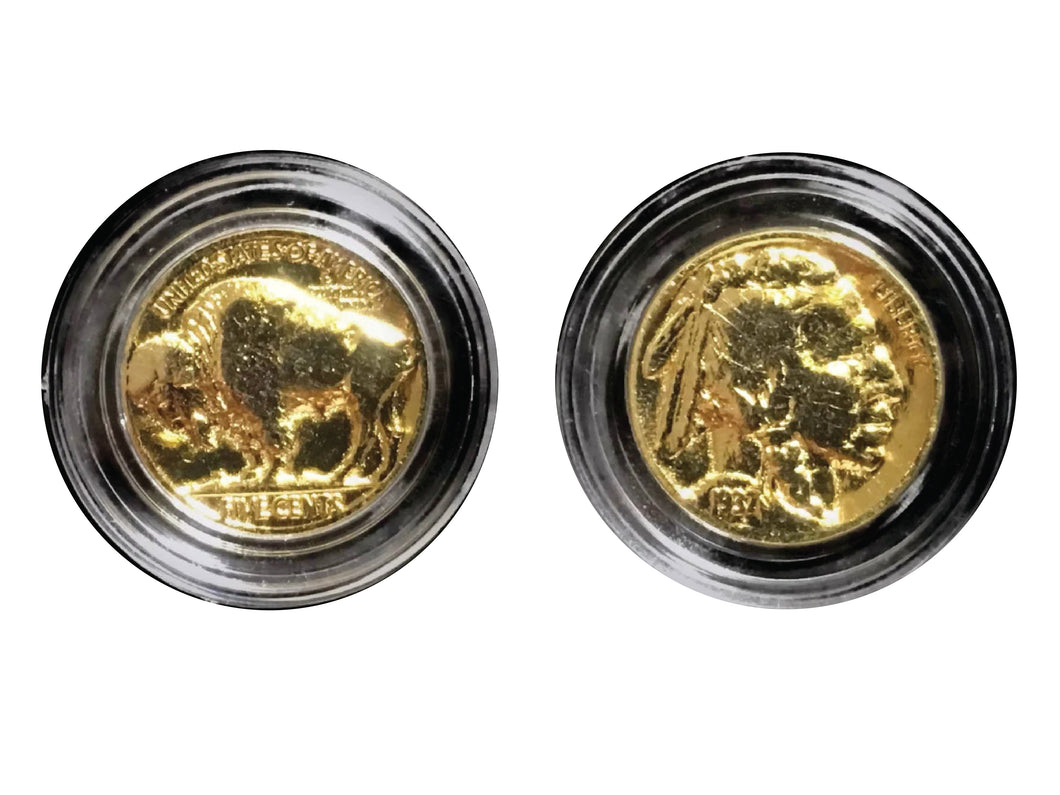 Buffalo Nickel - Pure 24K GOLD PLATED Authentic Buffalo Indian Head Nickel