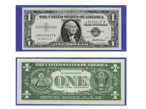 1- 1957-A,B Blue Seal Silver Certificate Brilliant Uncirculated (BU) Consecutive From Pack -Rare